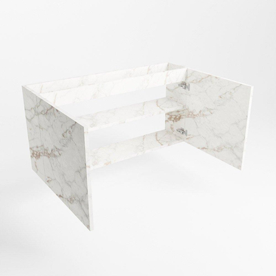 Mondiaz FOWY fonteinonderkast - 100x22x50cm - 2 deuren - push to open - softclose - Carrara