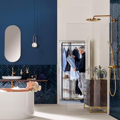 GROHE Essence New wastafelkraan - xl-size - opbouw - hoog - geborsteld cool sunrise (goud)