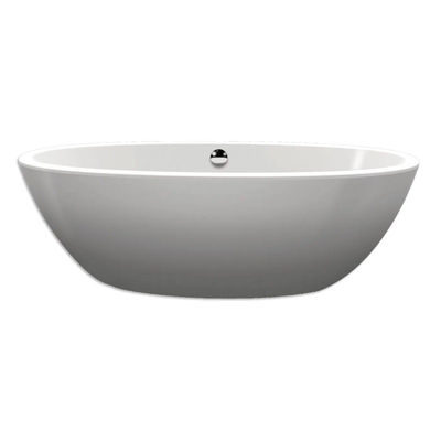 Xenz Britt baignoire îlot - 190x94x60 - incl. trop-plein/évacuation à fente - Acrylique - blanc brillant