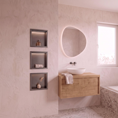 Fortifura Galeria Inbouwnis - 30x30x7cm - LED verlichting - gunmetal
