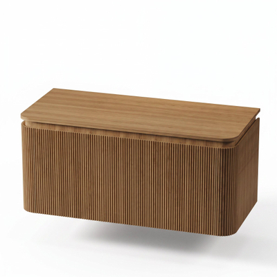Royal Plaza Terra Edge Ensemble meuble de salle de bains - 100x45.5x46cm - plan de toilette - 2 tiroirs - sandwood (chêne clair)