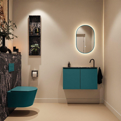 MONDIAZ TURE-DLUX 80cm toiletmeubel Smag. EDEN wastafel Lava positie rechts. Met 1 kraangat.
