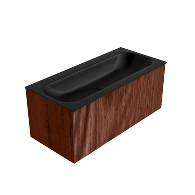 Mondiaz KURVE Badkamermeubelset - 100x46x40cm - 1 lade - wastafel solid surface - midden - 1 kraangat - Ruby