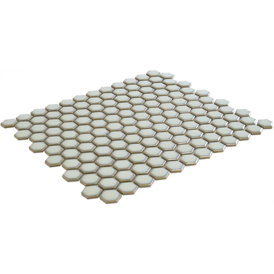 La mosaïque Mosaic Factory Barcelona - 26x30cm - carrelage mural - Hexagone - Porcelaine Vert Doux avec Bord Brillant