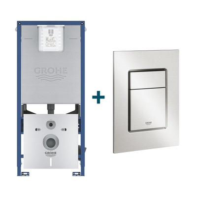 GROHE Rapid SLX réservoir encastré avec cadre set 3-en-1 incluant plaque de déclenchement GROHE Skate cosmopolitan Supersteel