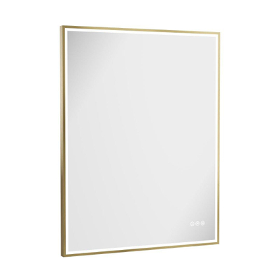 Crosswater MPRO miroir – 90 x 70 cm – LED directe tout autour – Laiton brossé (or)