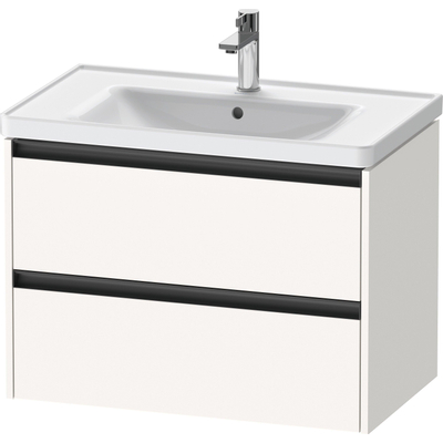 Duravit Ketho.2 Wastafelonderbouwkast - met 2 laden - 78.4x45.5x54.9cm - met grepen antraciet - wit supermat