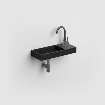 Clou Mini Wash Me lave-mains 45x19cm trou de robinet à droite Céramique Noir mat