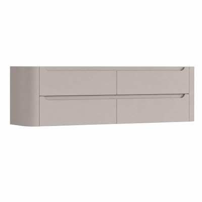 H&R Badmeubelen Juice Wastafelonderkast - 180x45x50cm - afgeronde hoeken - 4 lades - geïntegreerde greep - beige mat