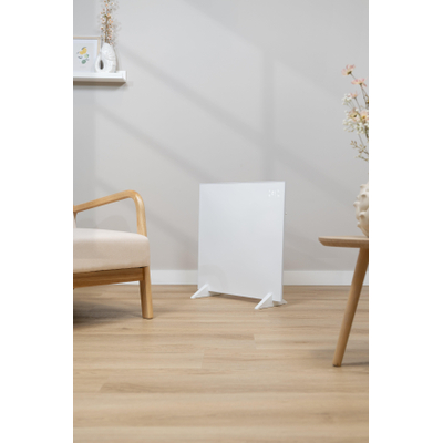 Eurom Mon Soleil Infrarood paneel - 63.7x63.8cm - IP24 - 360watt - wifi - display - vloer/wand- Horizontaal / Verticaal - metaal wit mat