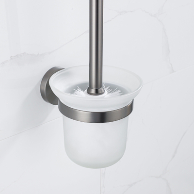 Fortifura Calvi toiletborstelhouder rond - PVD - geborsteld gunmetal (antraciet)