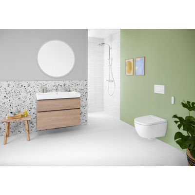 Geberit AquaClean alba douchewc - met wandcloset - diepspoel - met afstandsbediening - 37.5x56.5x40.5cm - met KeraTec - spoelrandloos - glans wit
