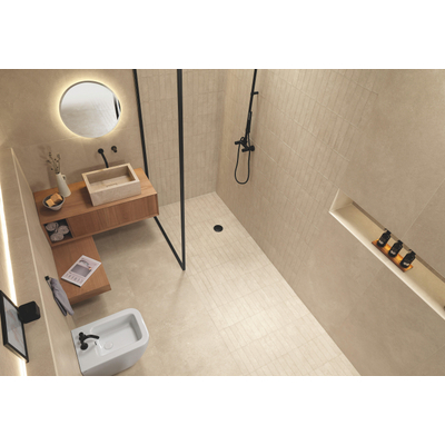 ÉCHANTILLON Terravito Elzino carreau mural et de sol - 6x24cm - Aspect pierre naturelle - Beige mat (beige)