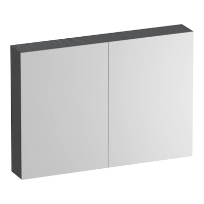 BRAUER Impress armoire de toilette – 99 x 70 x 15 cm – 2 portes, portes-miroir double face – Timber Grey