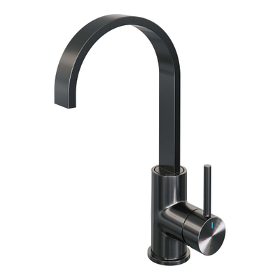 Robinet mélangeur lavabo Brauer Gunmetal Edition à poser - haut - pivotant - bec plat - modèle A - PVD - gunmetal brossé