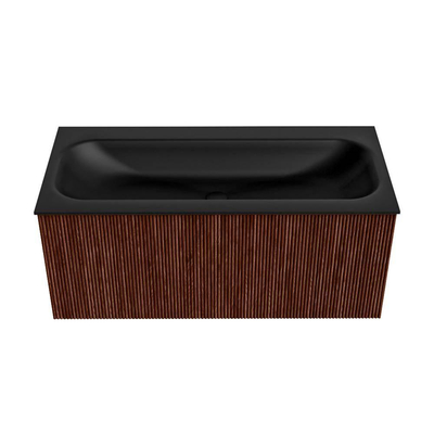 Mondiaz KURVE Badkamermeubelset - 100x46x40cm - 1 lade - wastafel solid surface - midden - 1 kraangat - Ruby