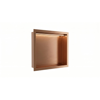 Fortifura Galeria Niche encastrée - 30x30x7cm - éclairage LED - cuivre brossé