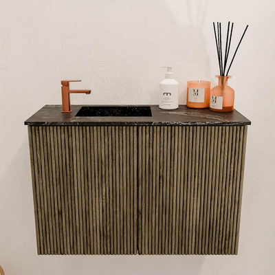 Mondiaz JOYA-DLUX Meuble de salle de bains 60cm - couleur Dusk - Vasque FAYE position Gauche 1 trou de robinet couleur Lava.