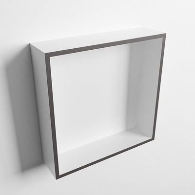 Mondiaz Easy nis 29.5x29.5x8cm voor Inbouw/opbouw 1 open vak Solid surface Talc/DarkGrey