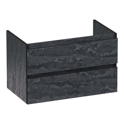 BRAUER Joy Edge meuble sous-lavabo 80 2 tiroirs softclose - sans poignées - 1 découpe pour siphon - Damascus