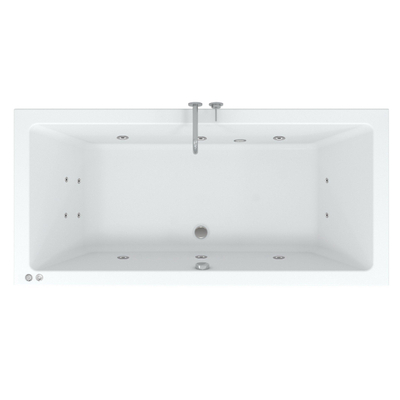 Riho Easypool 3.1 Lusso baignoire balnéo droite 180x80cm hydro 6+4+2 commande pneumatique pieds et bonde inclus blancs