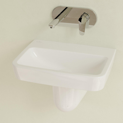 Villeroy & Boch O.novo Lave-main WC 50x16x13.5cm sans trou de robinet sans trop-plein Ceramic+ Blanc Alpin