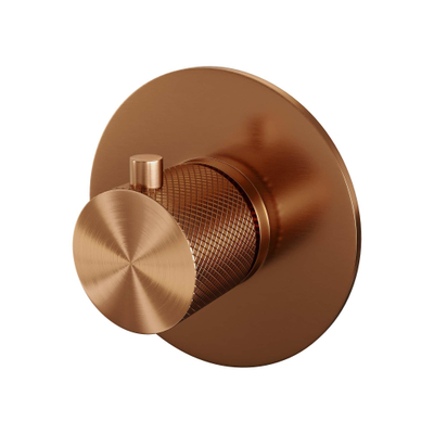 BRAUER Copper Carving inbouwthermostaat - inclusief inbouwdeel - 1 carving knop - PVD - geborsteld koper