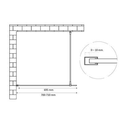 Best Design Dalis-700 Douche à l'italienne 70x200cm avec verre de sécurité 8mm Nano Inox