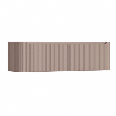 H&R Badmeubelen Juice Wastafelonderkast - 160x45x40cm - linkerhoek afgerond - 3D-front - 2 lades - geïntegreerde greep - strawberry