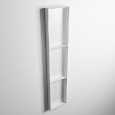 Mondiaz Easy nis 29.5x149.5x8cm voor Inbouw/opbouw 3 open vakken Solid surface Talc/Clay