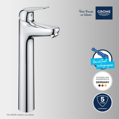 Grohe Swift QuickFix Mitigeur lavabo - XL size - avec bonde push open - chrome
