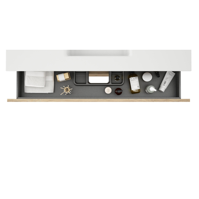 Adema Chaci Badkameronderkast - 120cm - 2 lades - greeploos - excl. topblad - kaneel