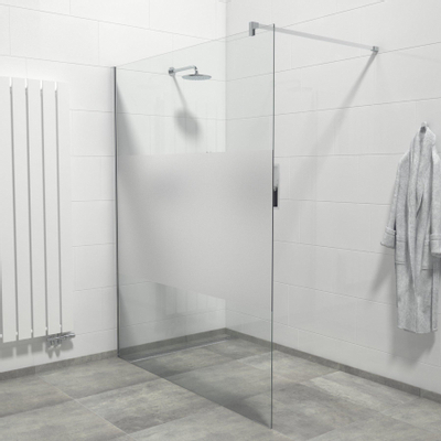 Marenza Bellini Douche à l'italienne - 160x200cm - verre de sécurité - verre clair - bande mate - anti-calcaire - chrome