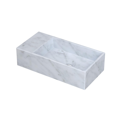 INK Versus Fontein - 36x18x9cm - wasbak rechts - 1 kraangat - marmer mat wit OUTLETSTORE