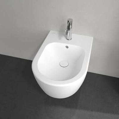 Villeroy & Boch Avento wandbidet 37x53 1 kraangat met overloop Ceramic+ stone white