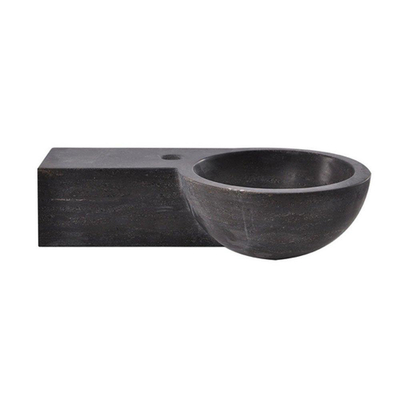 Wiesbaden Raw lavabo compact gauche rond 40x23x10 cm pierre dure satinée