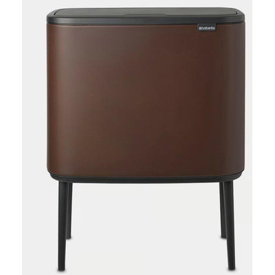 Brabantia Bo Touch Bin Afvalemmer - 11+23 liter - 2 kunststof binnenemmers - mineral cosy brown