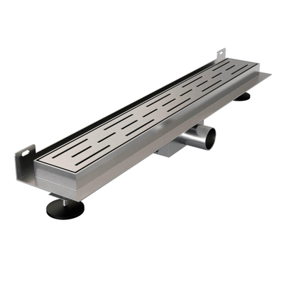 BRAUER Caniveau de douche - cadre d'étanchéité - 50x7x6.7cm - à fond creux - sortie latérale - inox
