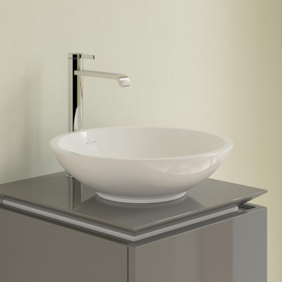 Villeroy & Boch Loop en Friends opzetwastafel met plug met keramische afdekking O43cm zonder overloop wit