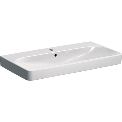 Geberit Smyle wastafel - 90cm - 1 kraangat - met overloop - wit