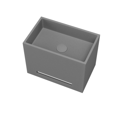 Ideavit Beton lavabo - 40x25x30cm - pour montage mural - avec porte-serviettes - avec bonde clic-clac - anti-rayures - étanche - couleur B1