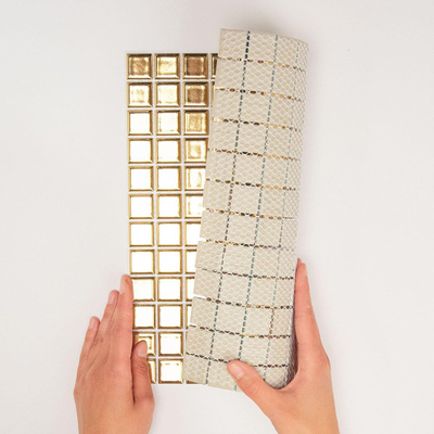 The Mosaic Factory Barcelona Carrelage mosaïque carré 30x30cm pour le mur et pour l'intérieur et l'extérieur porcelaine résistant au gel Or métallique