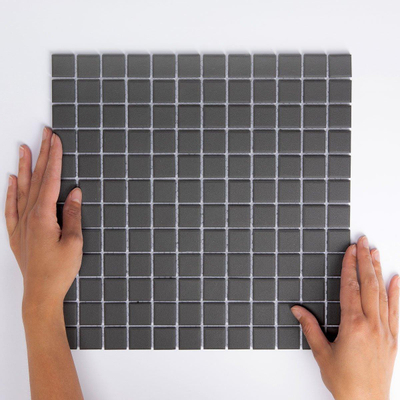 La Mosaic Factory London carreau mosaïque - 30x30cm - carrelage mural et de sol - Carré - Porcelaine Noir Mat