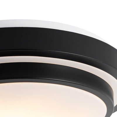 QAZQA Walden Plafondlamp - 2 lampen - IP44 - Rond - Zwart