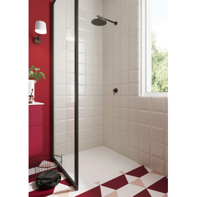 Villeroy & Boch Squaro infinity kunststof douchebak quaryl rechthoekig - 100x90x4cm - Stone White (mat wit)