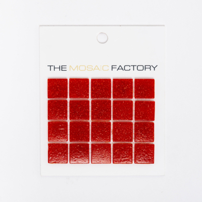 SAMPLE The Mosaic Factory Amsterdam carreau mosaïque 2x2x0.4cm pour mur et sol pour intérieur et extérieur carré Verre Fraise Rouge