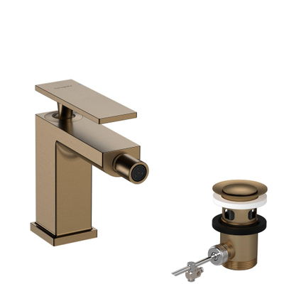 Hansgrohe Tecturis Bidetkraan - eengreeps - met trekwaste - geborsteld brons