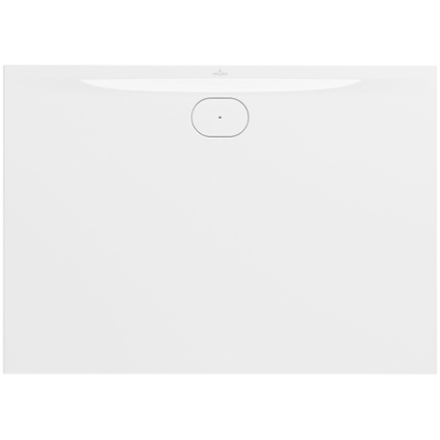 Villeroy & Boch Ecora douchebak - 140x100x3.5cm - afvoer lange zijde - white alpine (wit)