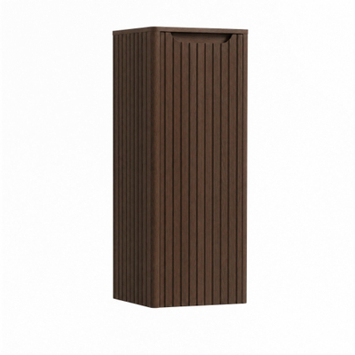 H&R Badmeubelen Juice Halfhoge kast - 40x35x100cm - met ronde hoeken - 3D-front - 1 deur - rechtsdraaiend - coffee