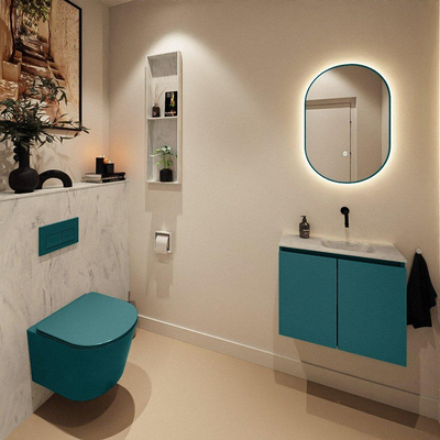 MONDIAZ TURE-DLUX Meuble de toilettes 60 cm Smag. EDEN lavabo Opalo position droite. Sans trou de robinet.